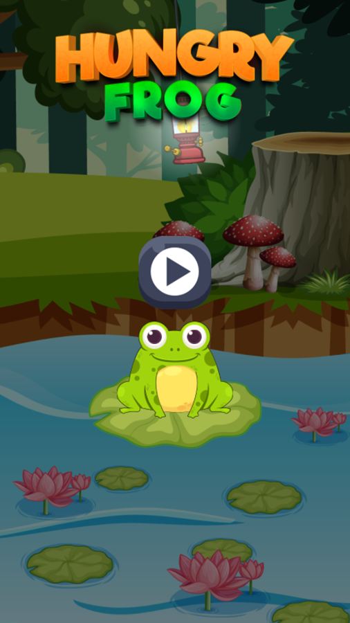 Hungry Frog Game Welcome Screen Screenshot.