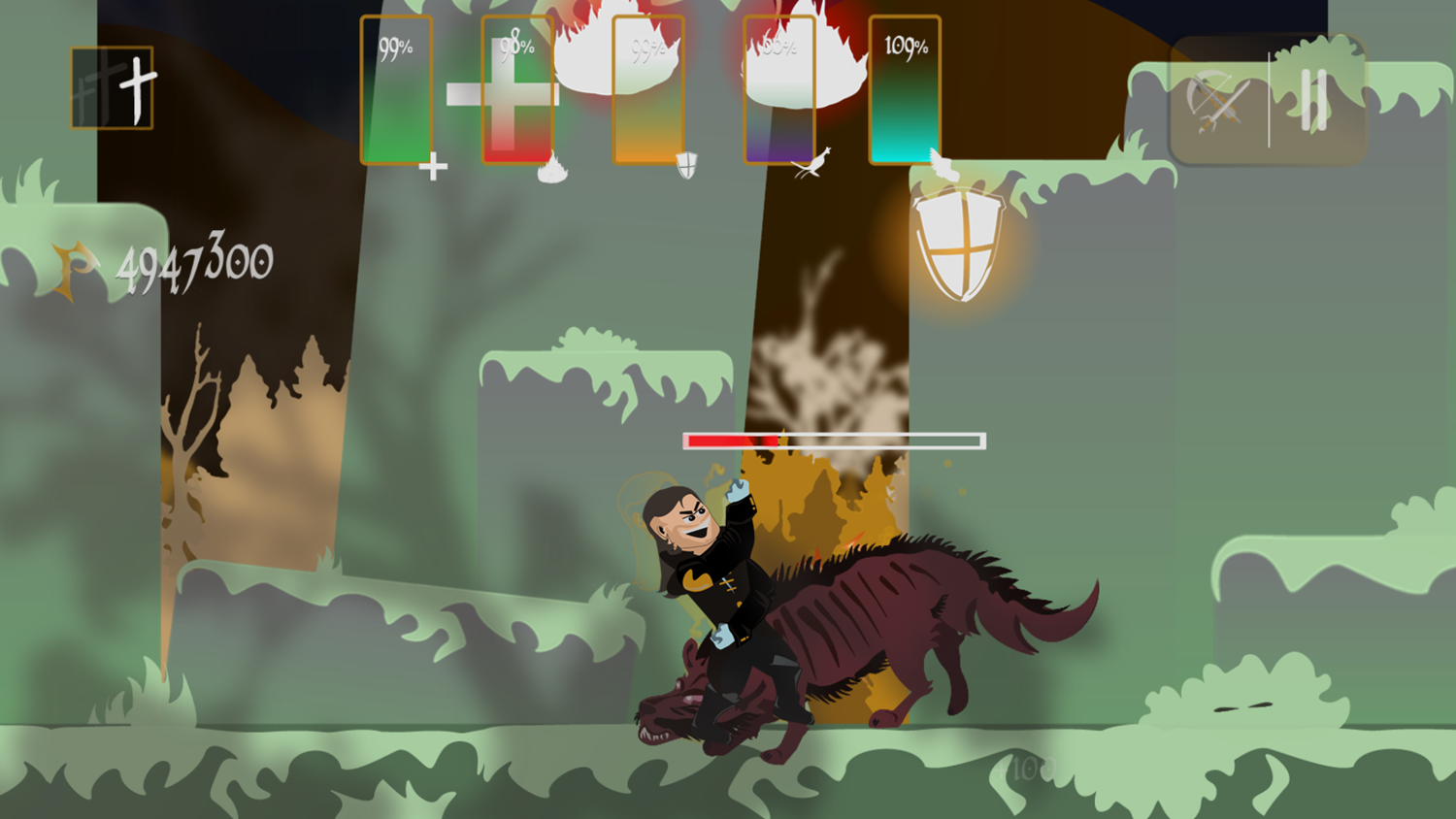 Hunters and Monsters Two Full Moon Night Game Play Screenshot.