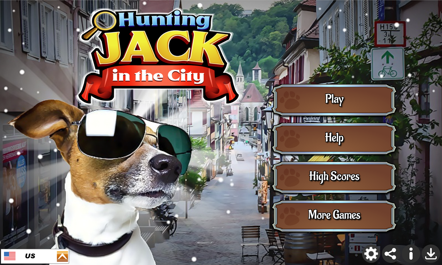 Hunting Jack in the City Game Welcome Screen Screenshot.