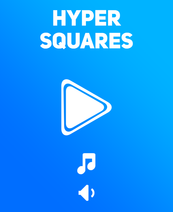 Hyper Squares Game Welcome Screen Screenshot.