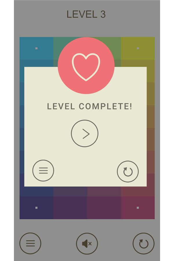 I Love Hue Game Level Complete Screen Screenshot.