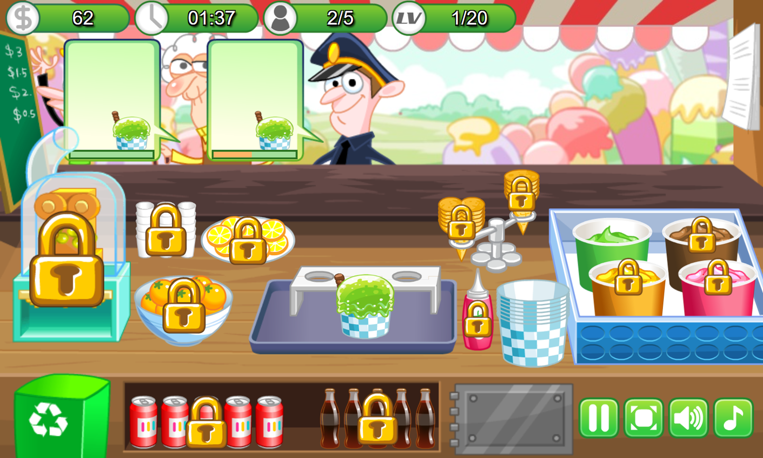 Ice Cream Bar Game Play Screenshot.