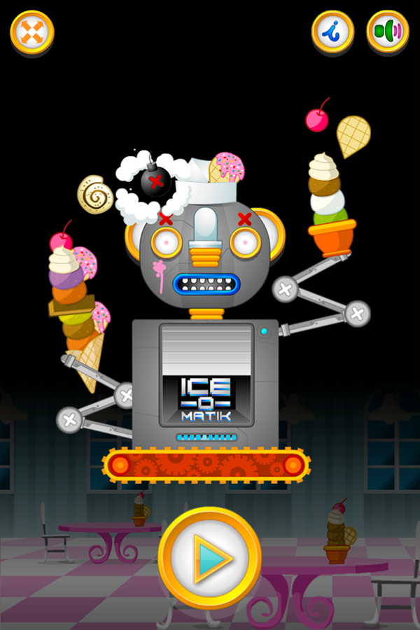 Ice O Matik Game Welcome Screen Screenshot.