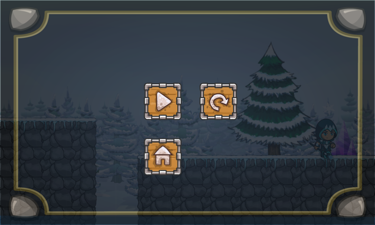 Ice Wizard Adventure Game Level Complete Screenshot.