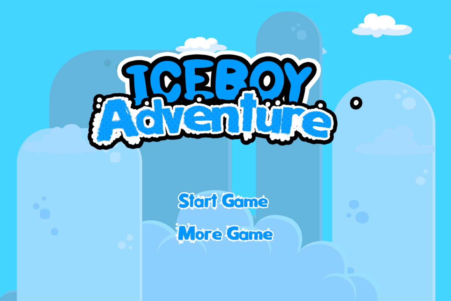 Iceboy Adventure Game Welcome Screen Screenshot.