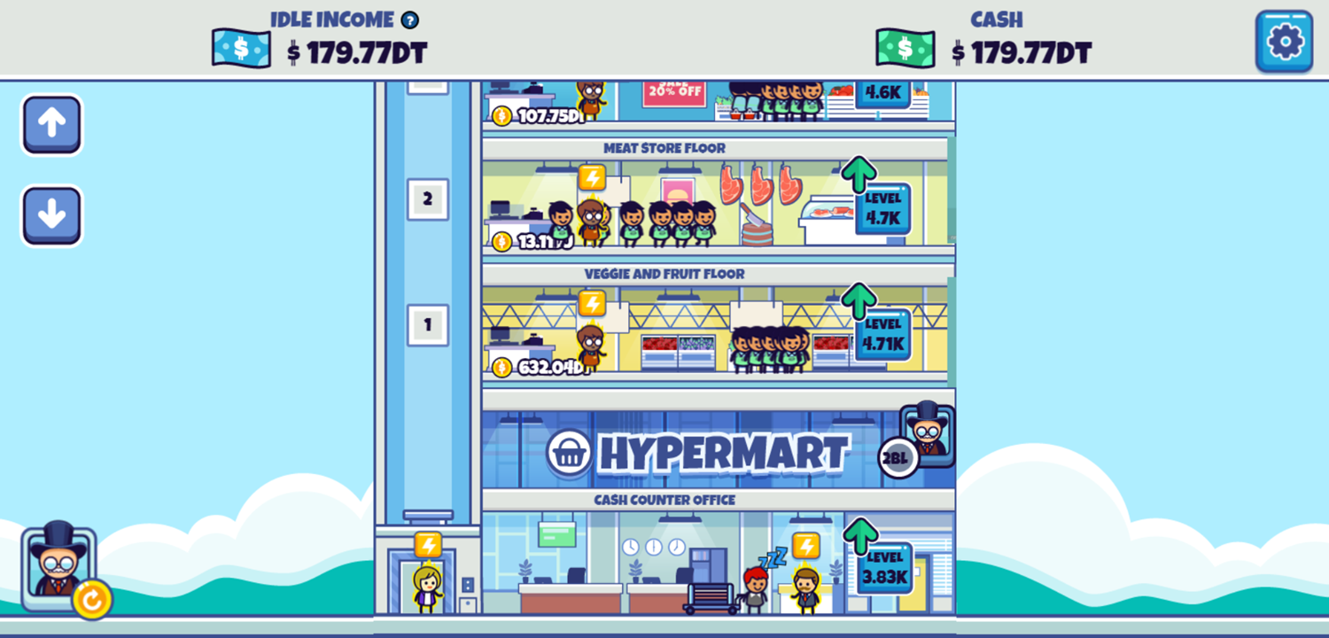 Idle Hypermart Empire Game Maxed Out Screenshot.