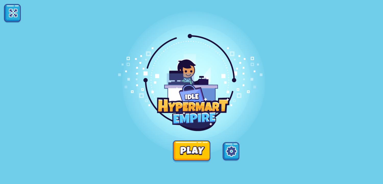 Idle Hypermart Empire Game Welcome Screen Screenshot.