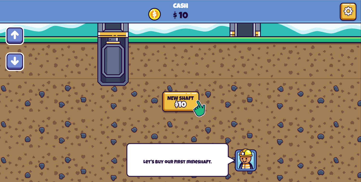 Idle Mining Empire Game Buy First Mineshaft Screenshot.