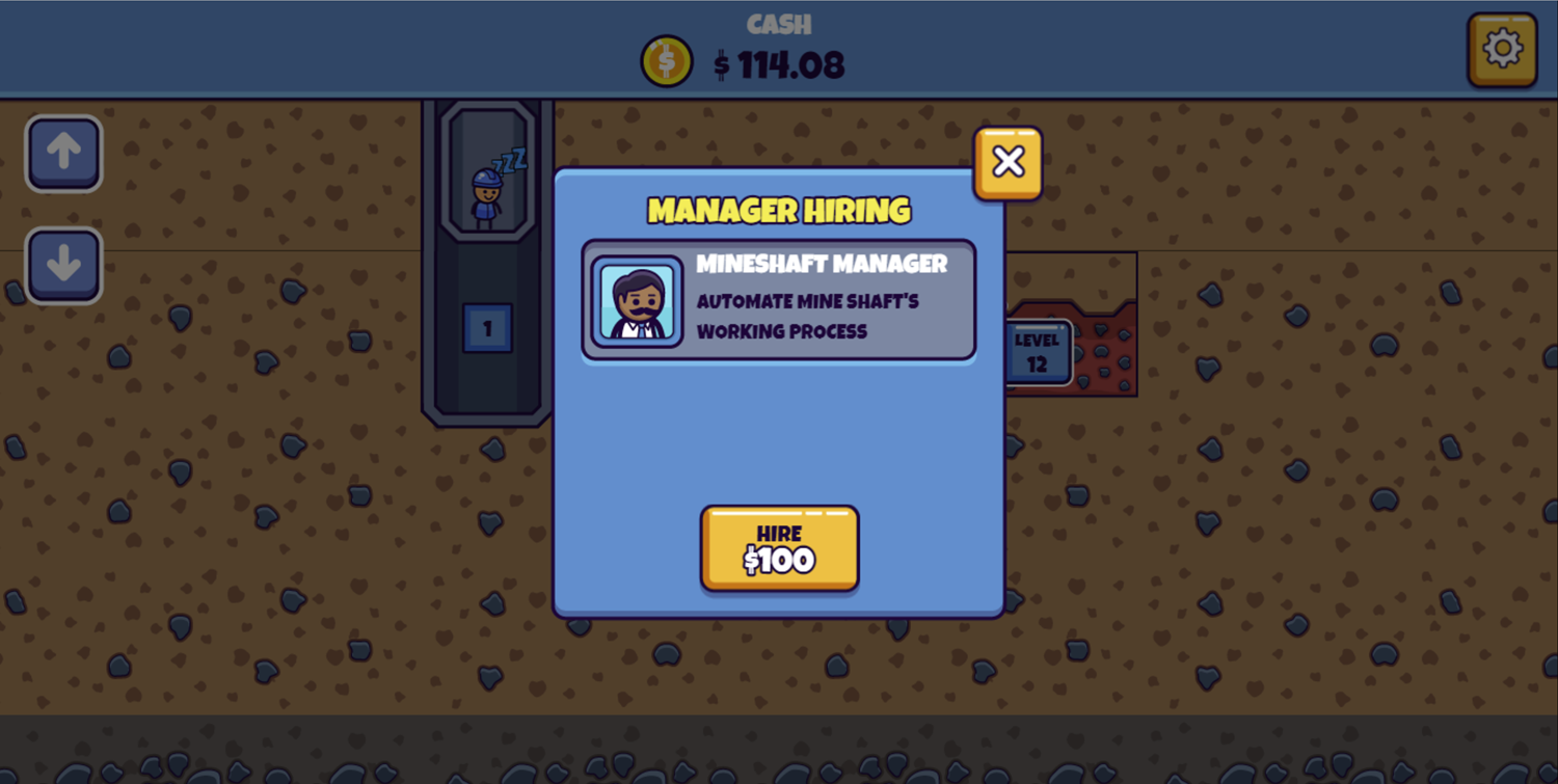 Idle Mining Empire Game Mineshaft Manager Hired Screenshot.