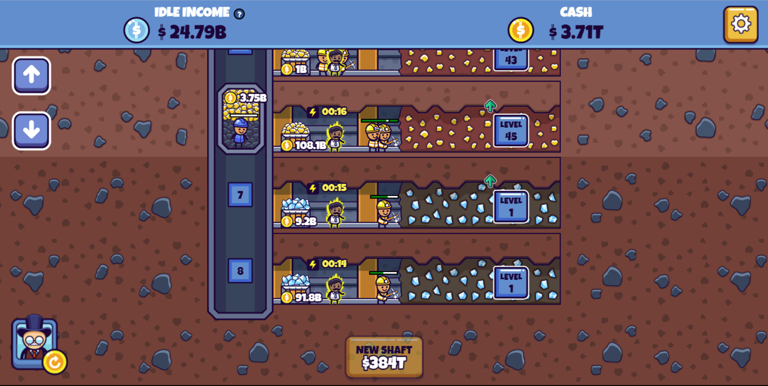 Idle Mining Empire Game One Mineshaft Left Screenshot.