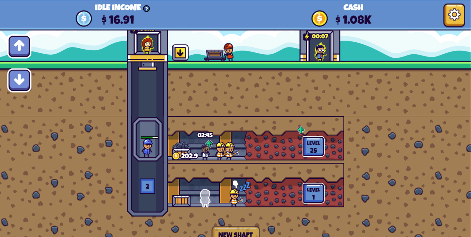 Idle Mining Empire Game Second Mineshaft Unlocked Screenshot.