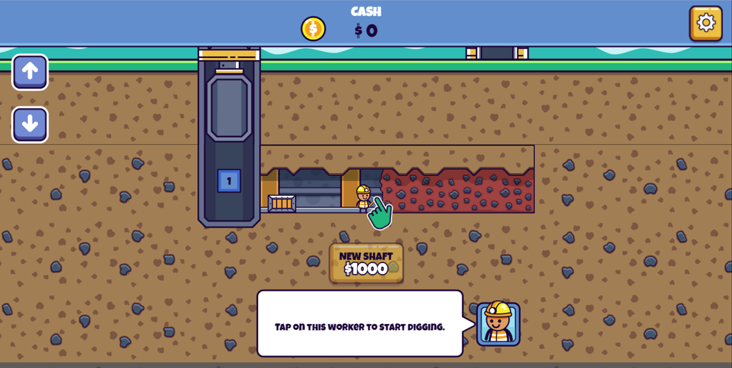 Idle Mining Empire Game Start Digging Screenshot.