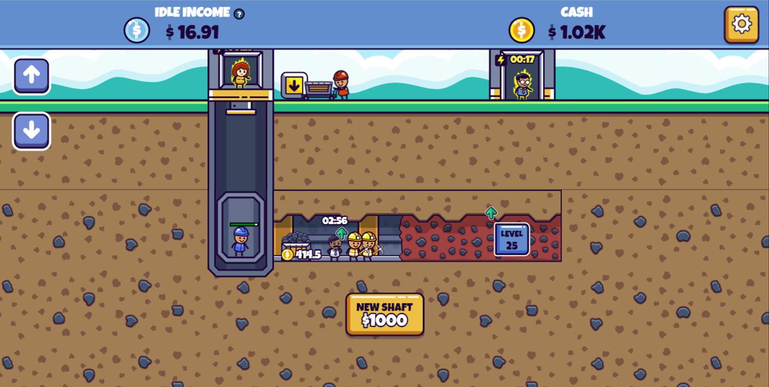 Idle Mining Empire Game Unlock Second Mineshaft Screenshot.