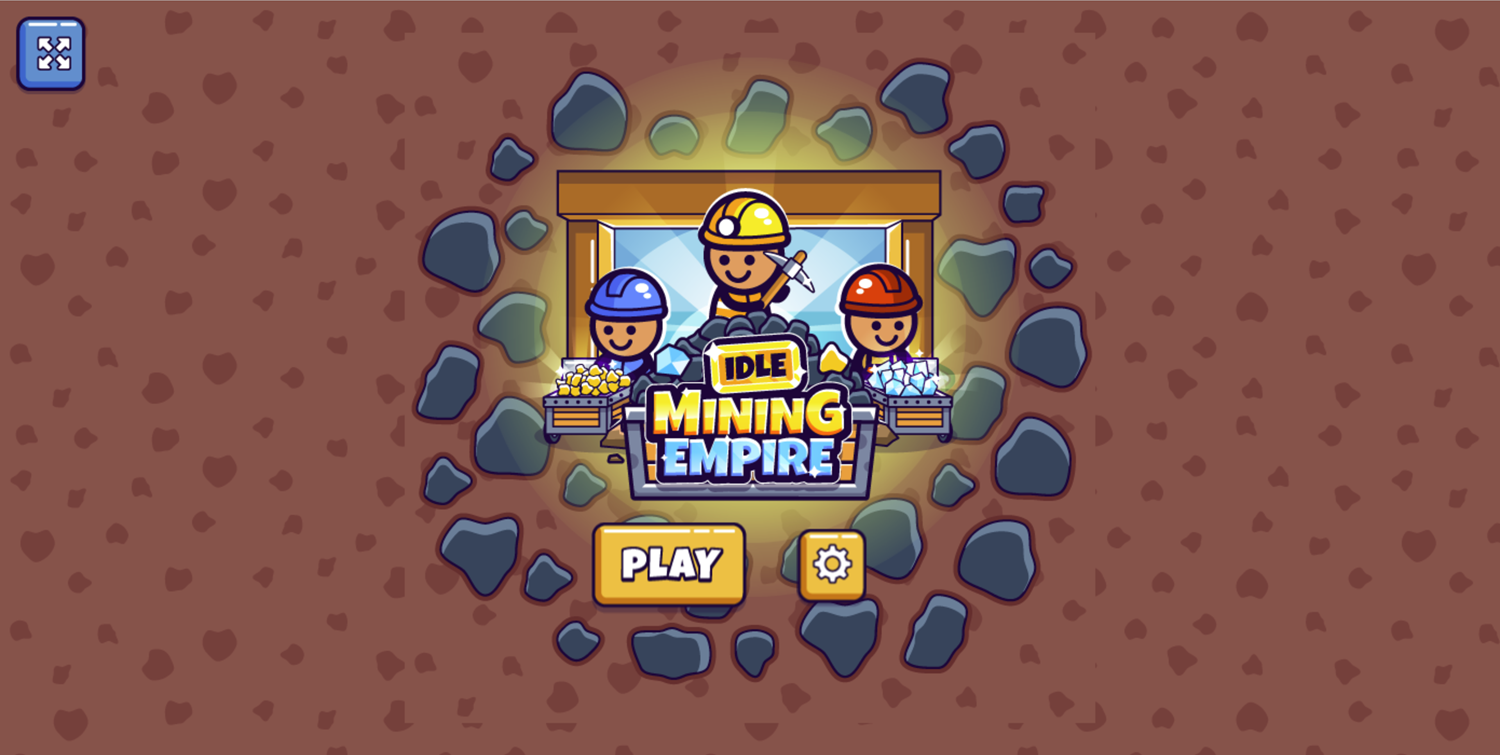 Idle Mining Empire Game Welcome Screen Screenshot.