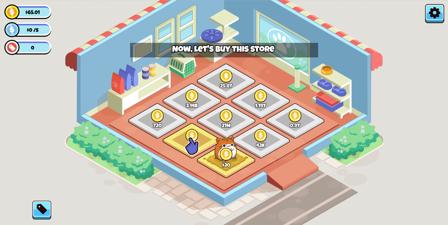 Idle Pet Business Game Buy Second Store Screenshot.