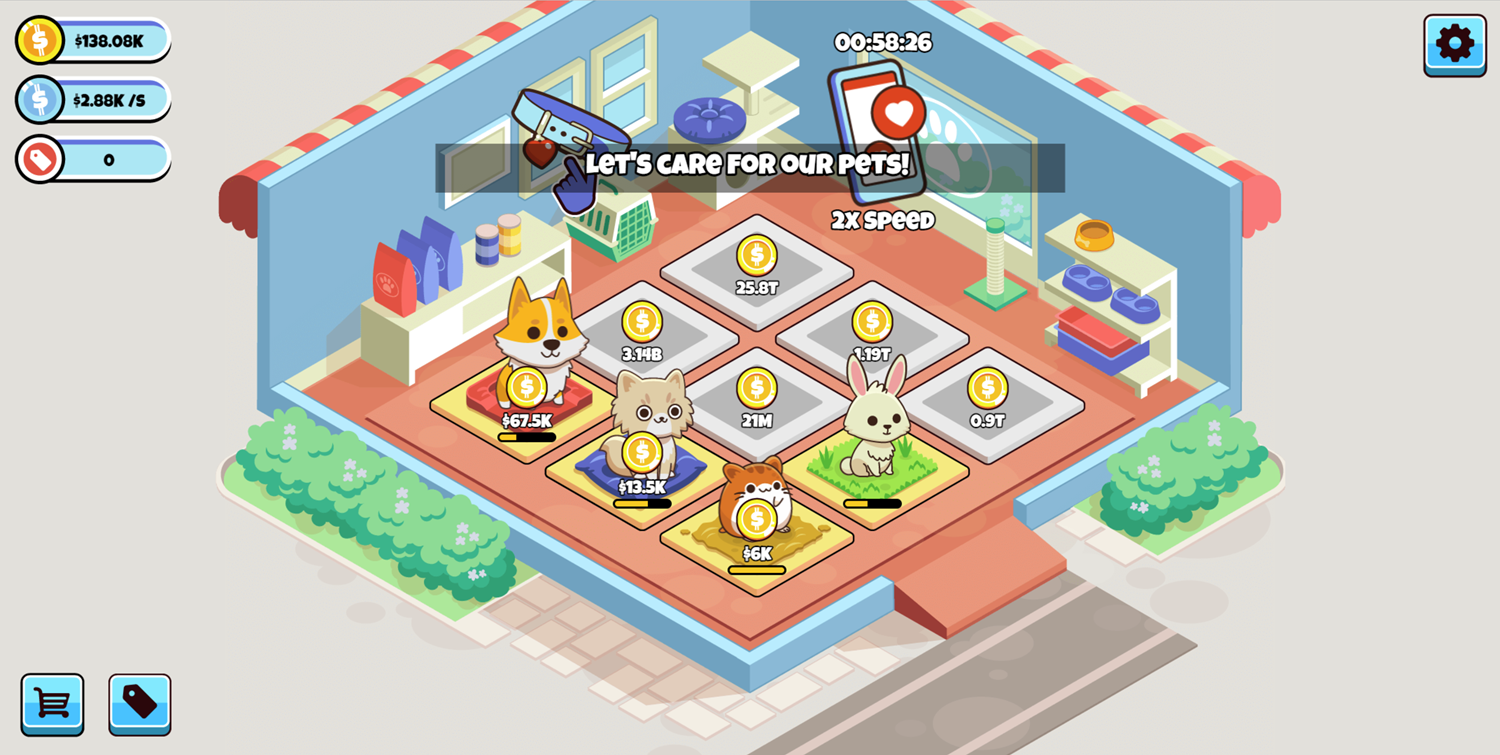 Idle Pet Business Game Let's Care for Our Pets Screenshot.