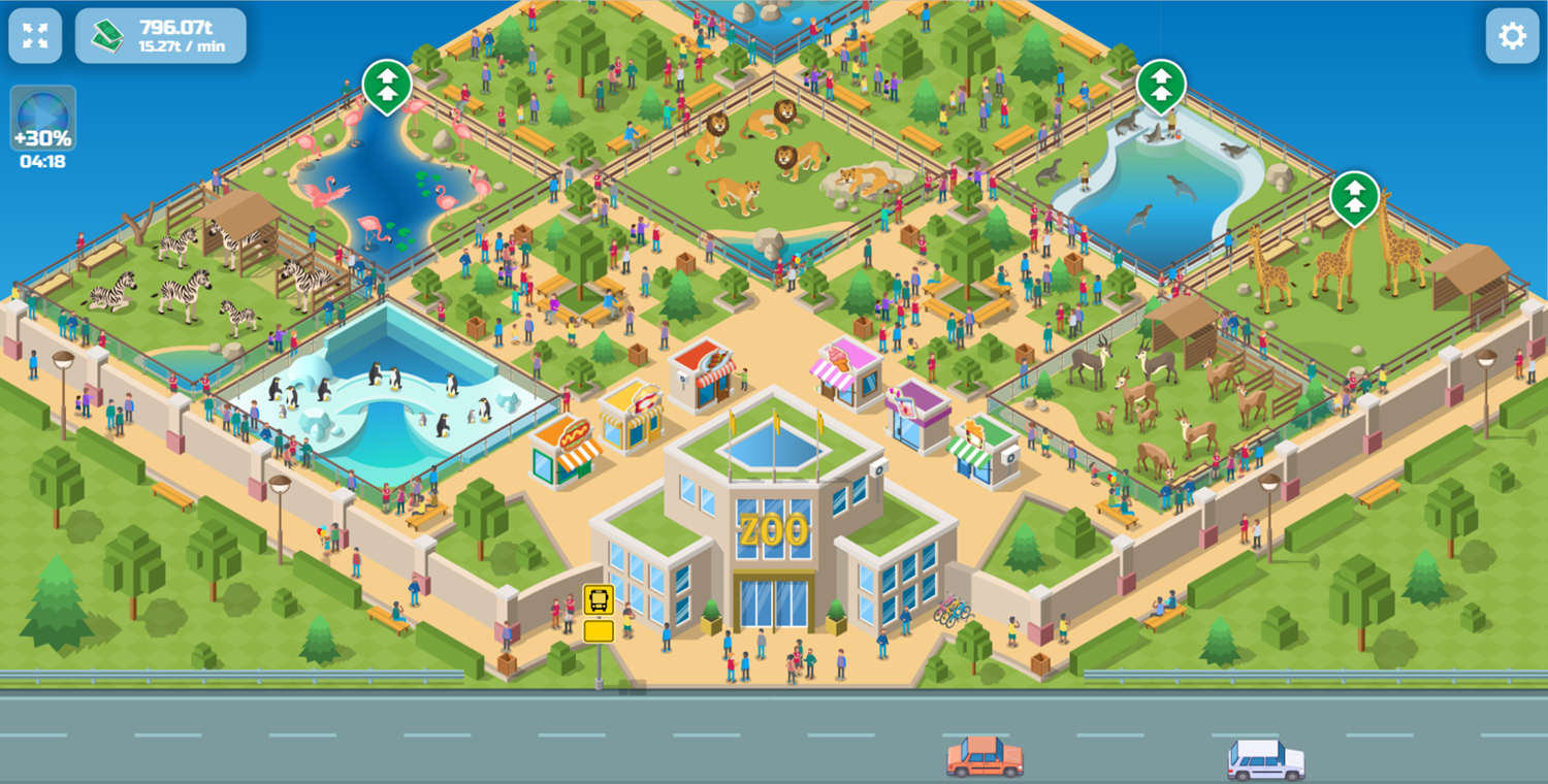 Idle Zoo Game Screenshot.