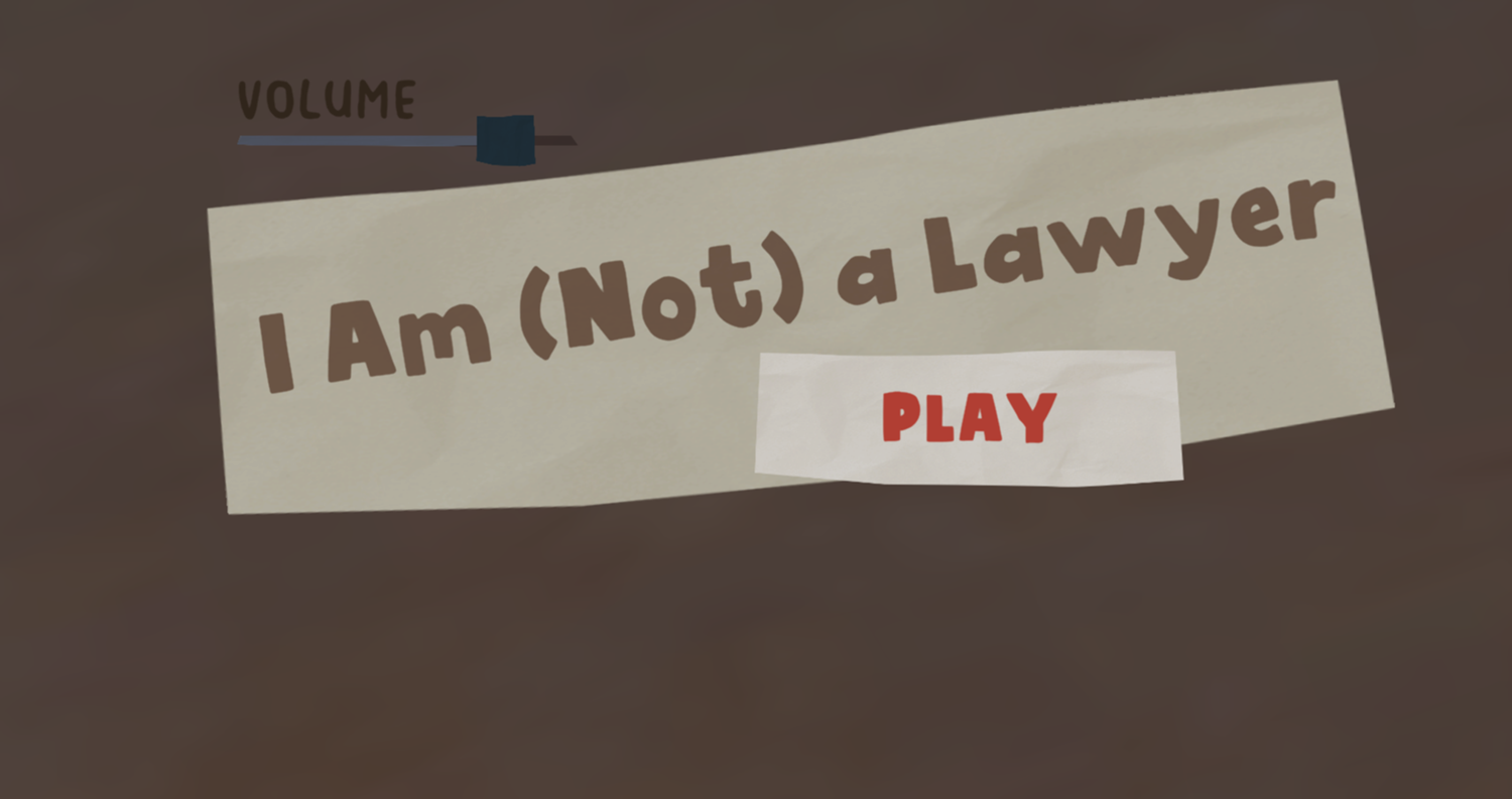 I'm Not a Lawyer Game Welcome Screen Screenshot.