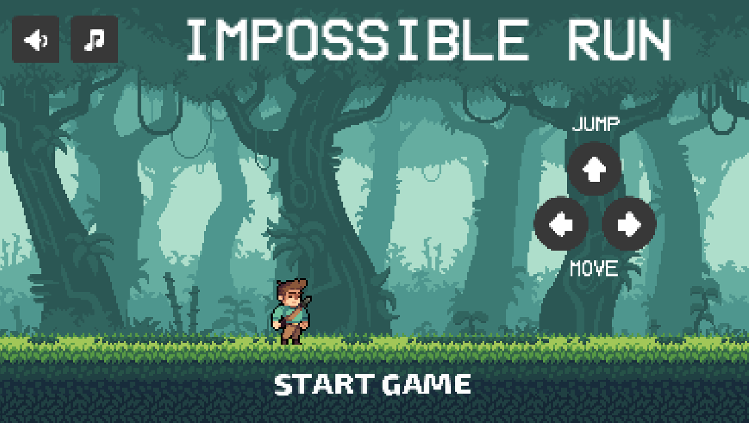 Impossible Run Game Welcome Screen Screenshot.