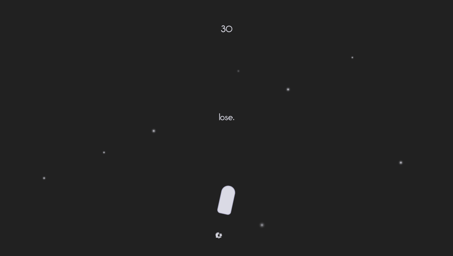 In Orbit Game Over Screenshot.