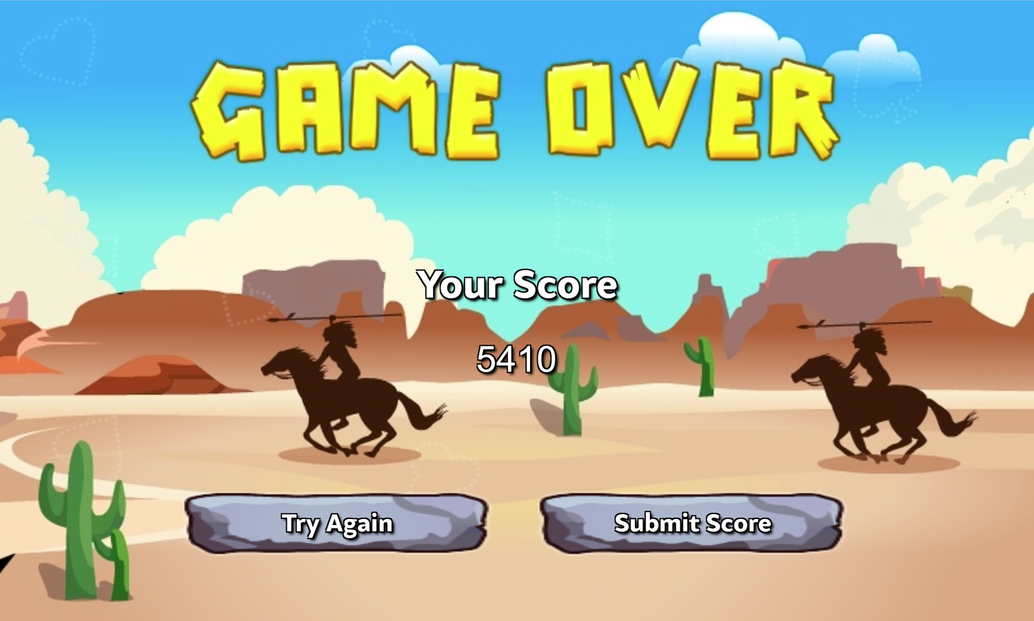 Indian Solitaire Game Over Screen Screenshot.