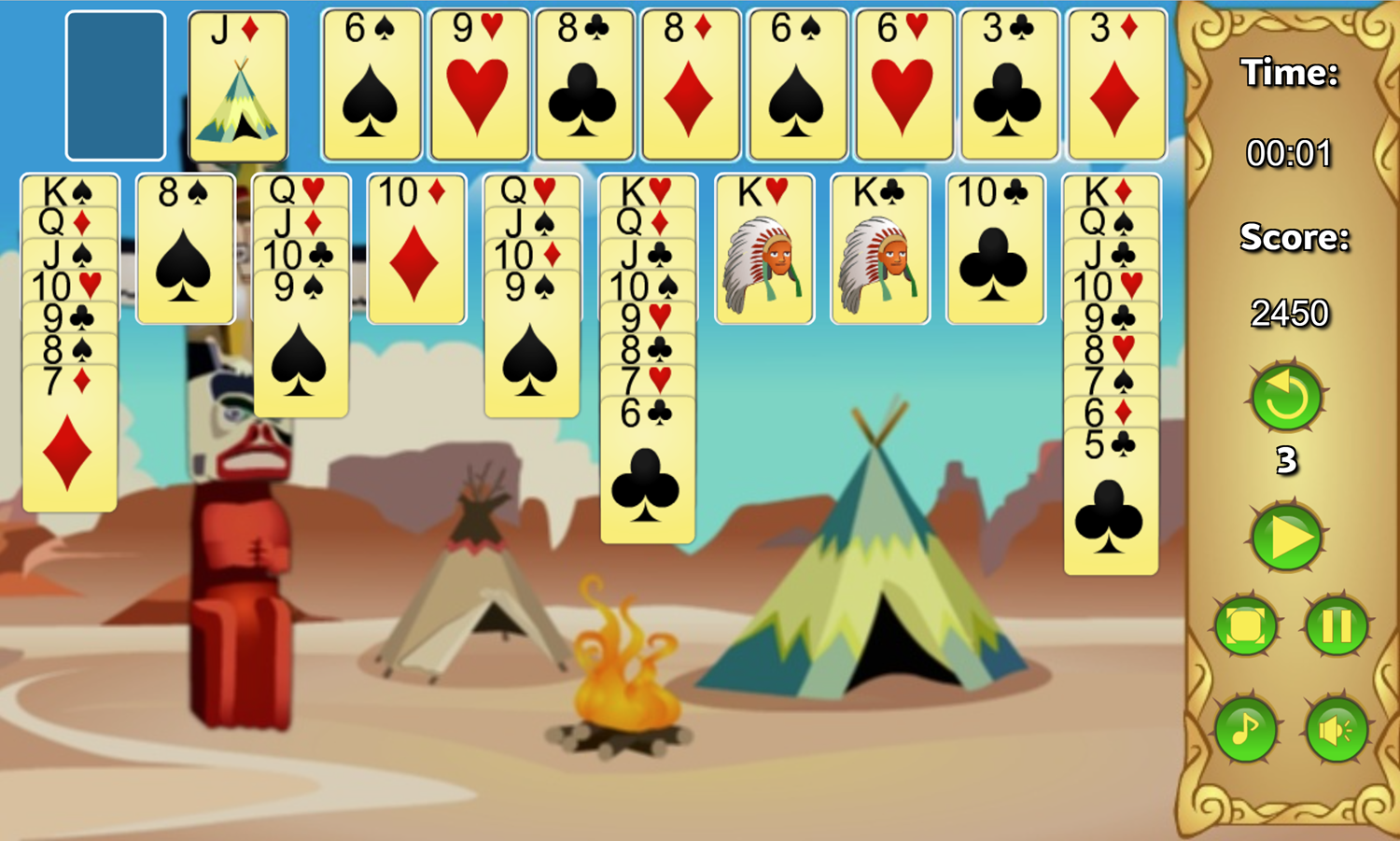 Indian Solitaire Gameplay Screenshot.