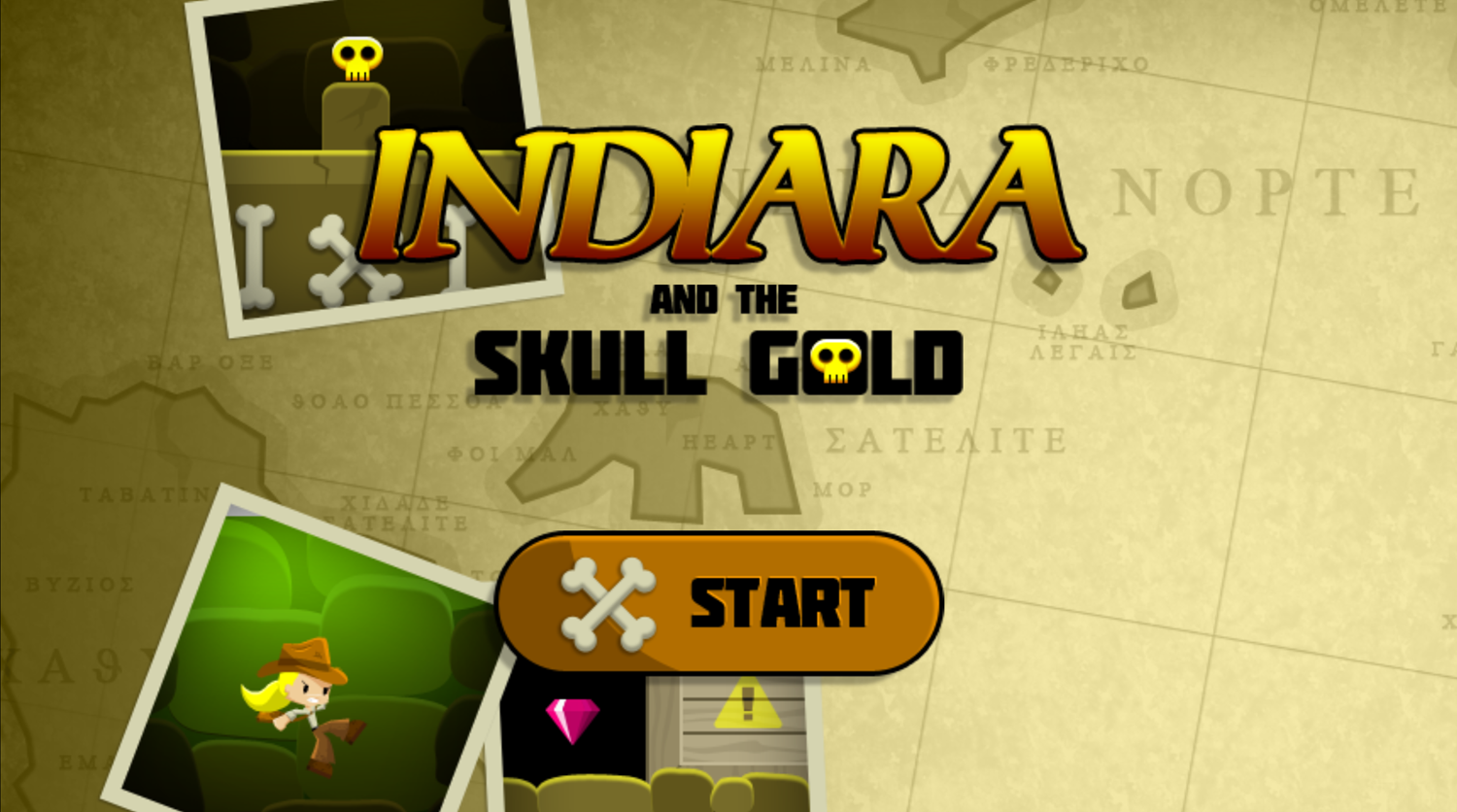 Indiara and the Skull Gold Game Welcome Screenshot.