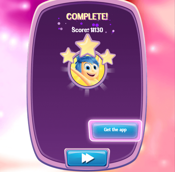 Inside Out Thought Bubbles Lite Game Level Score Screenshot.
