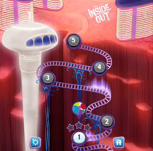 Inside Out Thought Bubbles Lite Game Level Select Screenshot.