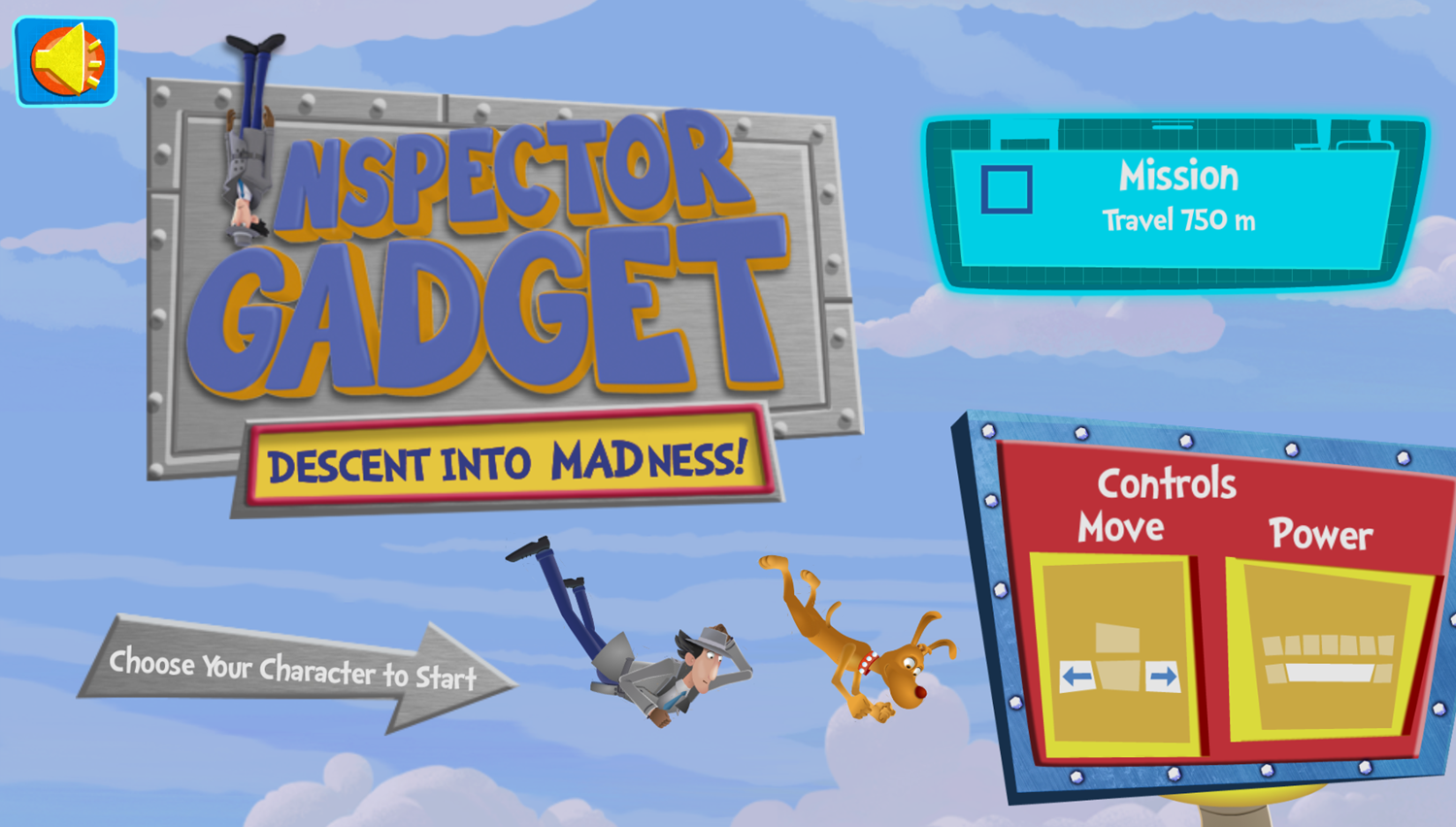 Inspector Gadget Descent Into Madness Game Welcome Screen Screenshot.