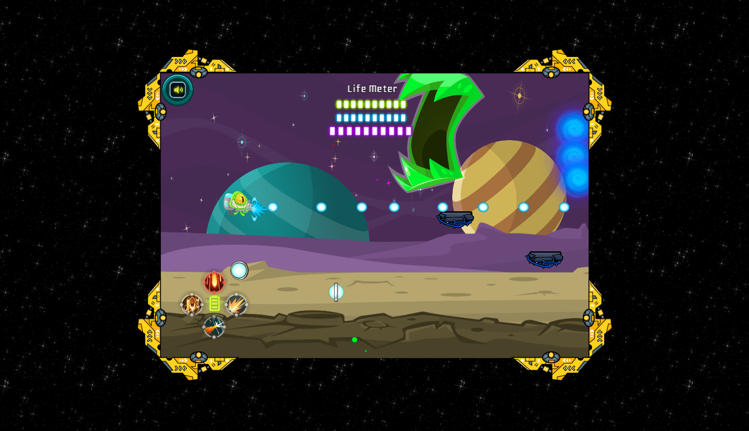 Intergalactic Exterminator Game Boss Battle Start Screenshot.