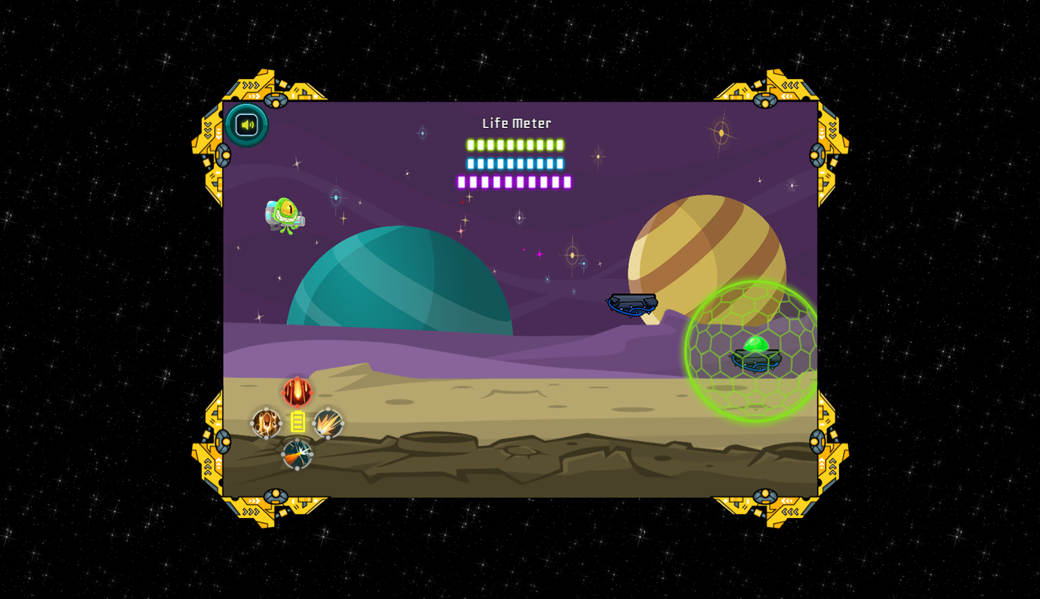 Intergalactic Exterminator Game Boss Battle Screenshot.