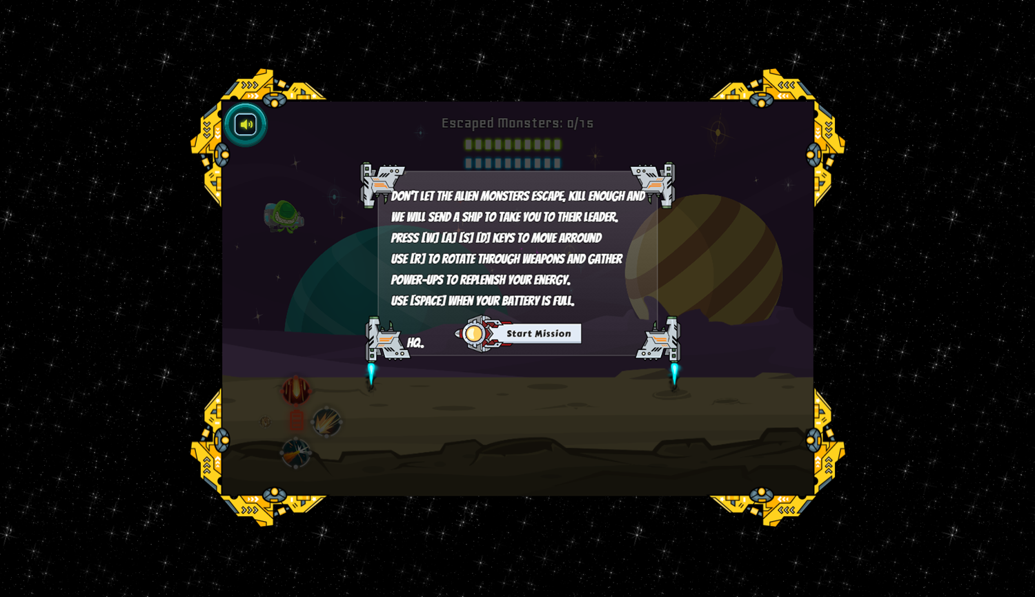 Intergalactic Exterminator Game How To Play Screenshot.