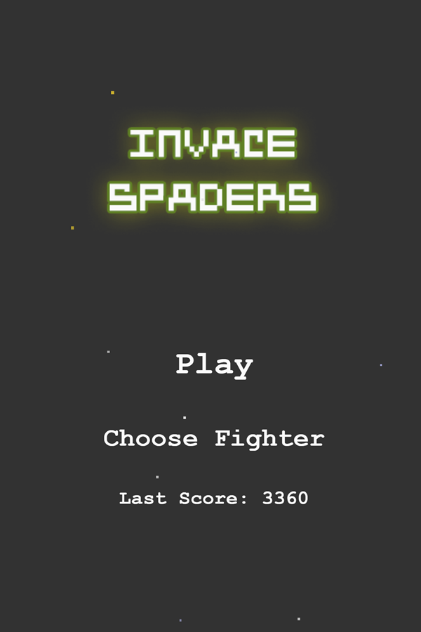 Invace Spaders Game Welcome Screenshot.