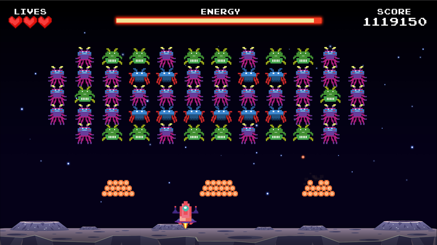 Invaders War Game Final Level Screenshot.