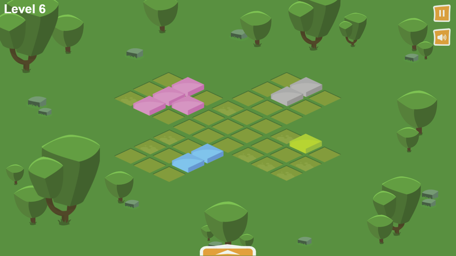 Isometric Puzzle Game Level Progress Screenshot.
