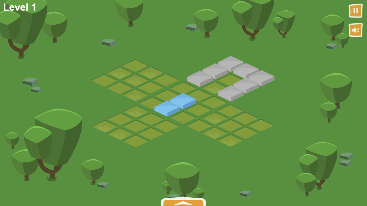 Isometric Puzzle Game Level Start Screenshot.