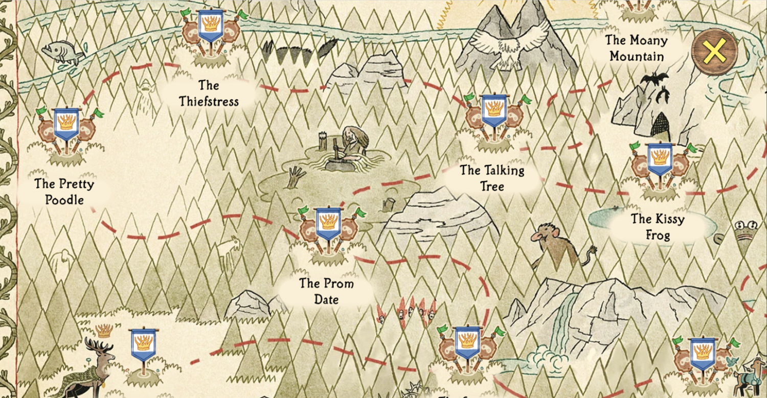 The Heroic Quest of the Valiant Prince Ivandoe Game Map Screenshot.