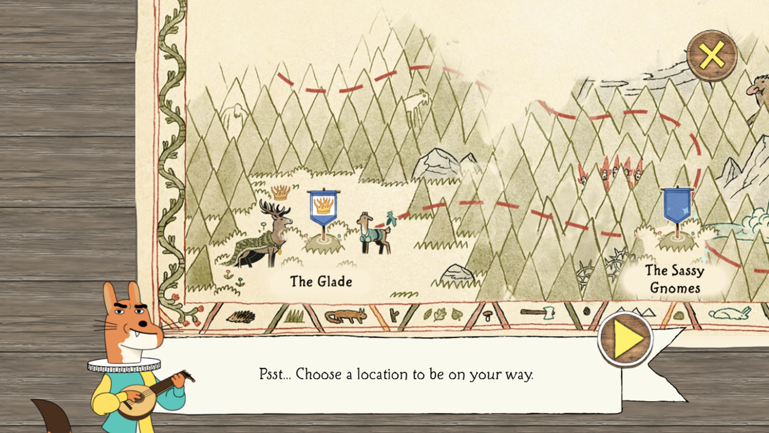 The Heroic Quest of the Valiant Prince Ivandoe Game Map Screenshot.