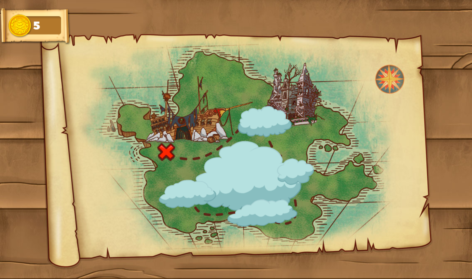 Jake and the Neverland Pirates Super Pirate Power Game Level Select Screenshot.