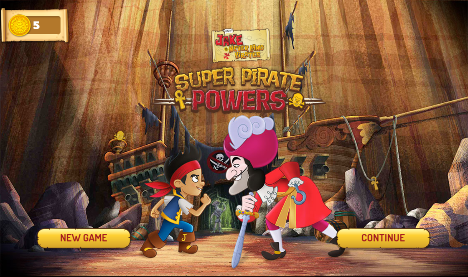 Jake and the Neverland Pirates Super Pirate Power Game Welcome Screen Screenshot.