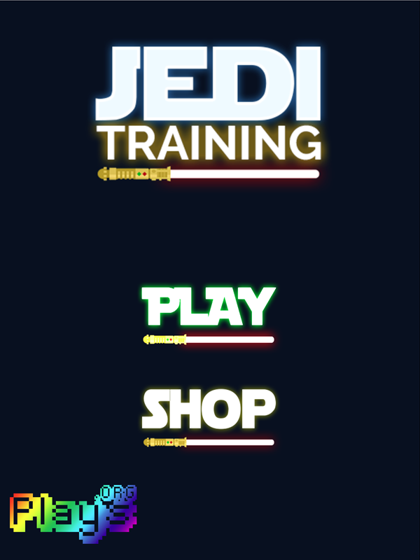 Jedi Training Game Welcome Screen Screenshot.