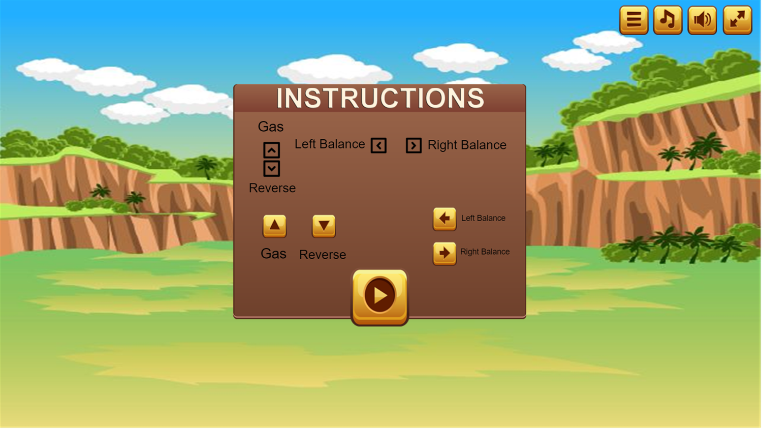 Jeep Ride Game Instructions Screenshot.