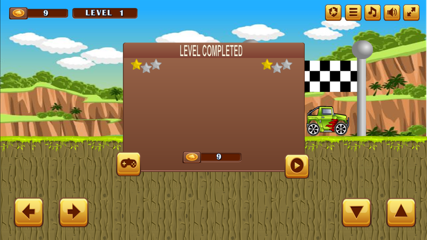 Jeep Ride Game Level Completed Screenshot.