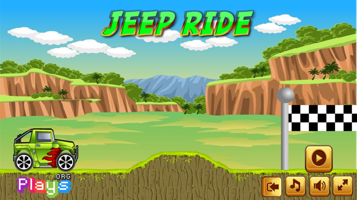 Jeep Ride Game Welcome Screen Screenshot.