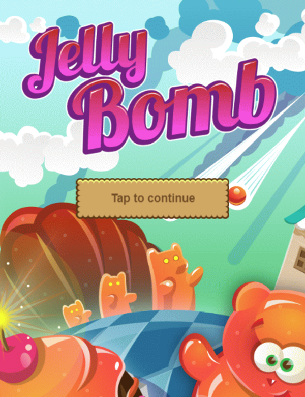 Jelly Bomb Game Welcome Screen Screenshot.