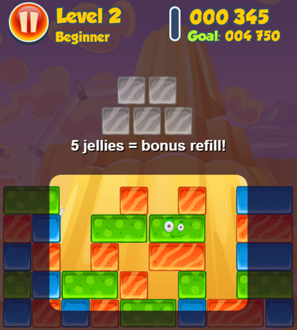 Jelly Collapse Game Instructions Screenshot.