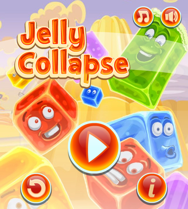 Jelly Collapse Game Welcome Screen Screenshot.
