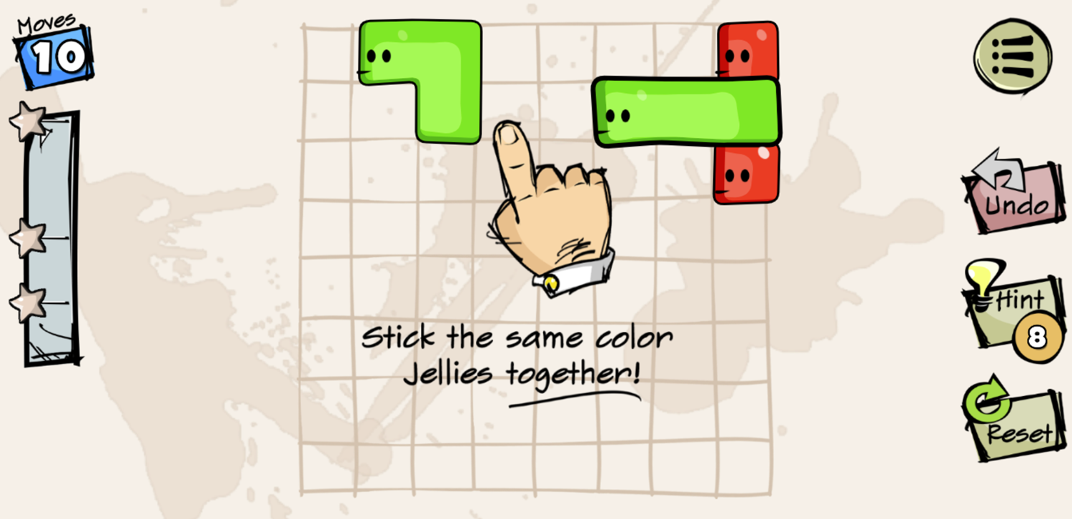 Jelly Doods Game Moving Jellies Instructions Screenshot.