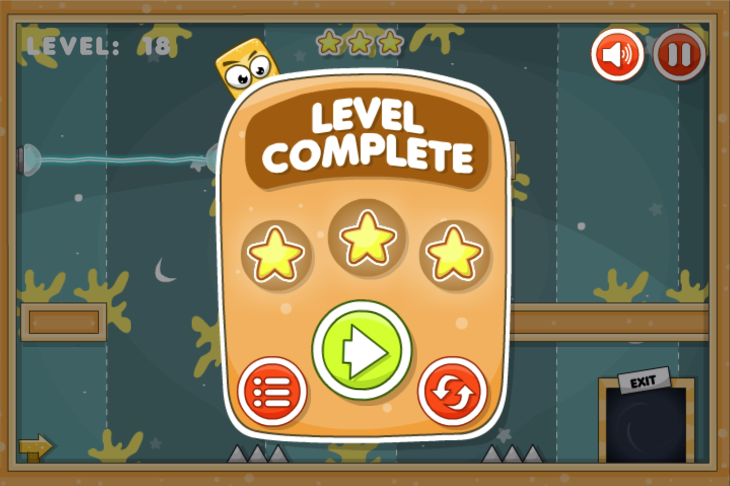 Jelly Escape Game Level Beat Screen Screenshot.